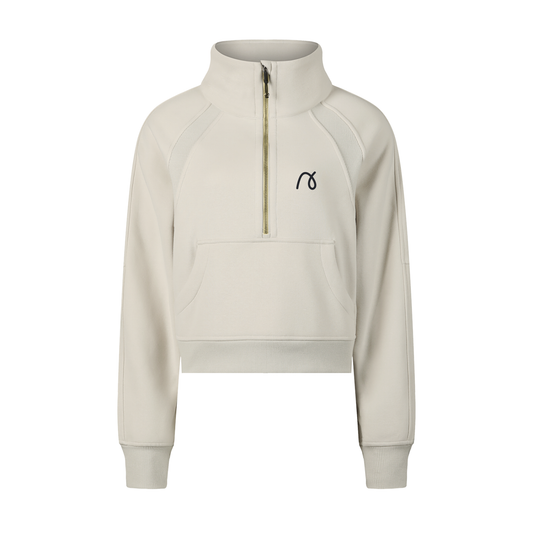 Cropped Half-Zip Sweatshirt